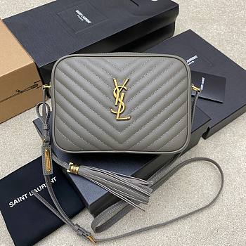 YSL Grey Quilted LEather Lou Camera Bag