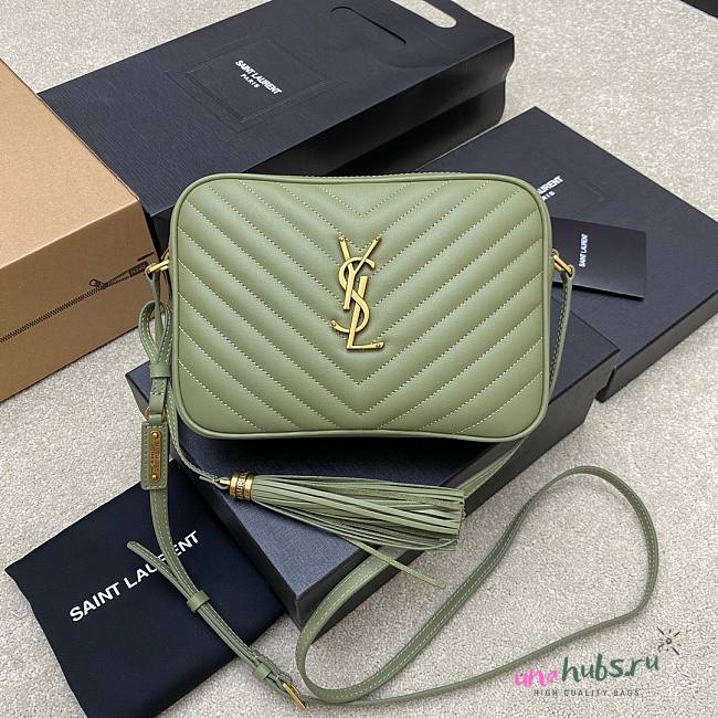 YSL Green Quilted Leather Lou Camera Bag - 1