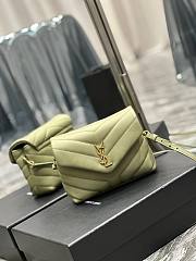 YSL Loulou Bag Y-Quilted mini green leather bag - 4