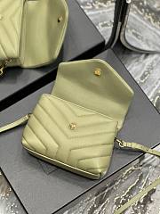 YSL Loulou Bag Y-Quilted mini green leather bag - 3