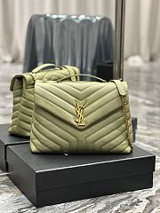 YSL Loulou Bag Y-Quilted Large green leather bag - 1