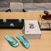 Prada blue flat satin sandals - 2