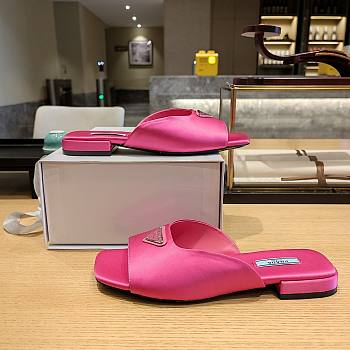 Prada pink flat satin sandals