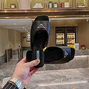 Prada black gems flat satin sandals - 3