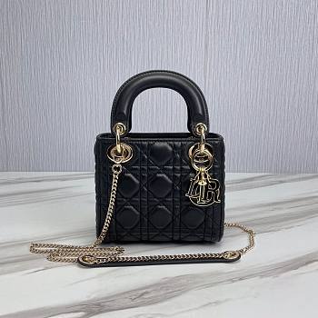 Dior Lady Small Black Leather Bag 