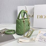 Dior Lady Small Green Leather Bag - 3