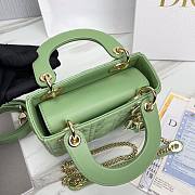 Dior Lady Small Green Leather Bag - 4