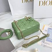 Dior Lady Small Green Leather Bag - 5