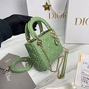 Dior Lady Small Green Leather Bag - 6