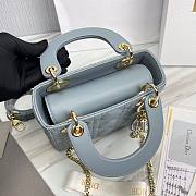 Dior Lady Small Light Blue Leather Bag - 6