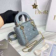 Dior Lady Small Light Blue Leather Bag - 2