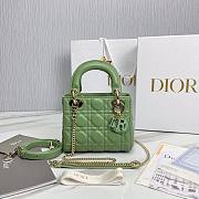 Dior Lady Small Green Leather Bag - 1