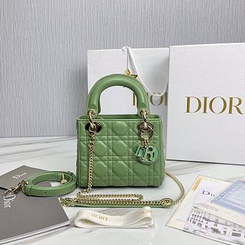 Dior Lady Small Green Leather Bag