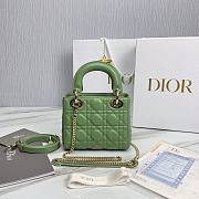 Dior Lady Small Green Leather Bag - 2