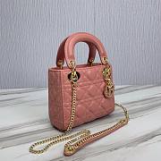 Dior Lady Small Orange Leather Bag - 4