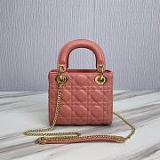 Dior Lady Small Orange Leather Bag - 2