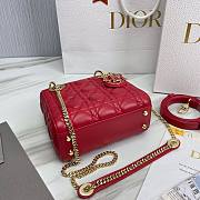 Dior Lady Small Red Leather Bag - 6