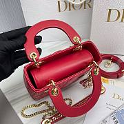 Dior Lady Small Red Leather Bag - 5