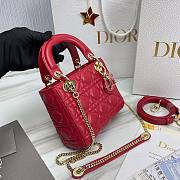 Dior Lady Small Red Leather Bag - 4