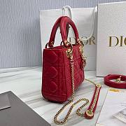 Dior Lady Small Red Leather Bag - 3