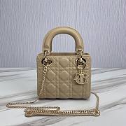 Dior Lady Small Beige Leather Bag - 1