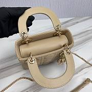 Dior Lady Small Beige Leather Bag - 6