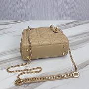 Dior Lady Small Beige Leather Bag - 5