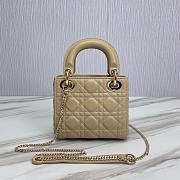 Dior Lady Small Beige Leather Bag - 4