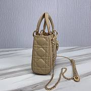 Dior Lady Small Beige Leather Bag - 3