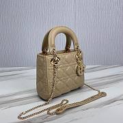 Dior Lady Small Beige Leather Bag - 2