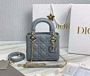 Dior Lady Small Light Blue Leather Bag - 1