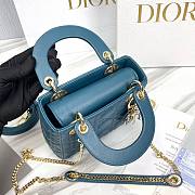 Dior Lady Small Blue Leather Bag - 2