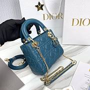 Dior Lady Small Blue Leather Bag - 3