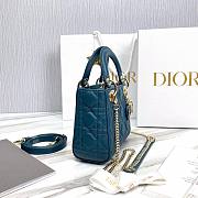 Dior Lady Small Blue Leather Bag - 6