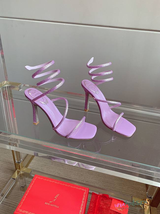 Rene Caovilla Cleo Crystal Lilac Sandals 105  - 1