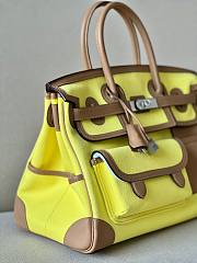 Hermes Cargo 35 Swift Yellow Leather Bag  - 5