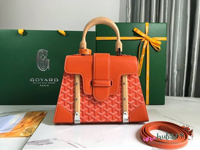 Goyard PM Saigon Structure Orange Silver Hardware Bag - 1