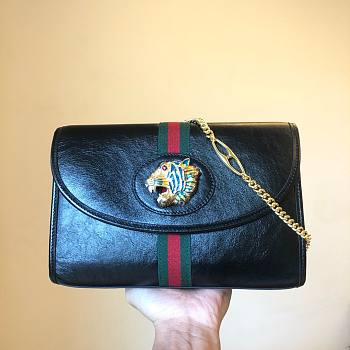 Gucci Rajah Small Black Leather Bag