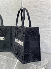 Dior book tote black flowers medium bag - 4