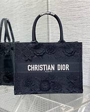 Dior book tote black flowers medium bag - 1