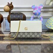 Gucci GG Marmont Chain White Wallet - 1