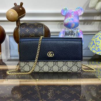 Gucci GG Marmont Chain Black Wallet