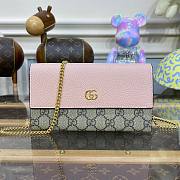 Gucci GG Marmont Chain Pink Wallet - 1