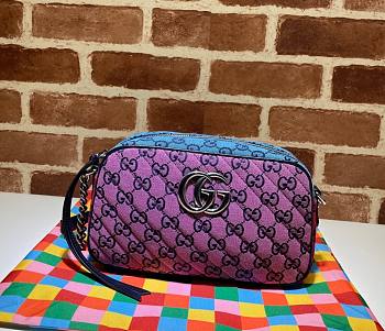 Gucci GG Marmont Multicolor Blue Canvas Bag