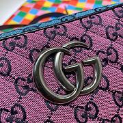 Gucci GG Marmont Multicolor Blue Canvas Bag - 2