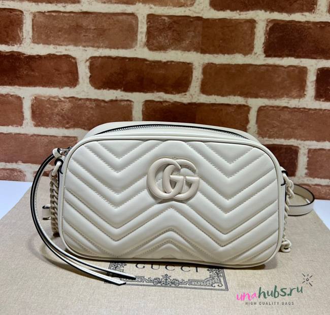 Gucci GG Marmont White Canvas Bag - 1