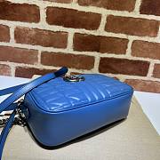 Gucci GG Marmont Blue Canvas Leather Bag - 6