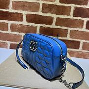 Gucci GG Marmont Blue Canvas Leather Bag - 4