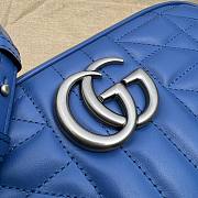 Gucci GG Marmont Blue Canvas Leather Bag - 3