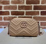 Gucci GG Marmont Beige Canvas Leather Bag - 1